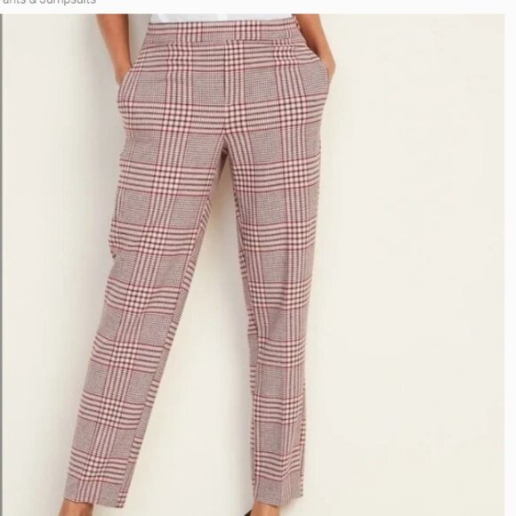 Old Navy Pink Plaid Pull On Pants 2P - Picture 1 of 8